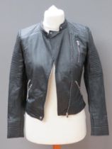 A biker style jacket by Zara, size small, approx measurements; 36" chest, 22.