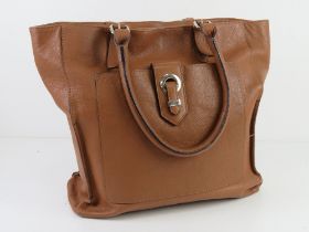 A brown leather tote bag by Debenhams approx 32cm wide. Some marks noted to lining.