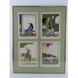A set of four Art Deco Tito colour prints, all mounted within frame measuring 49 x 61.5cm.