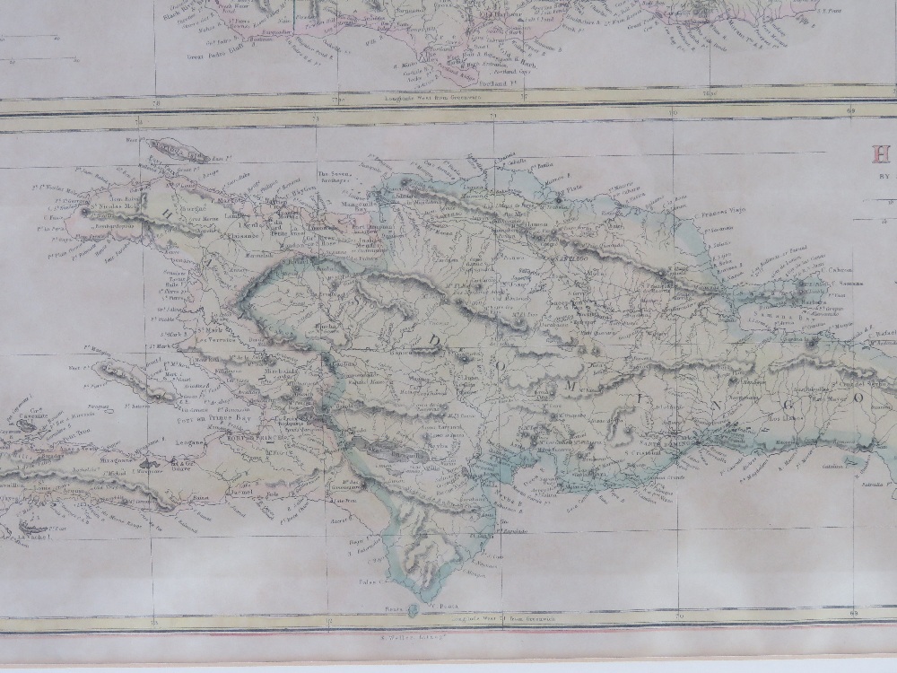 Map; Hayti and Jamaica engraved by Edward Weller, handcoloured, - Image 6 of 6