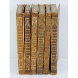 Six pocket sized leather bound books published 1897 - 1904 by JM Dent & co; Evelina in two volumes,