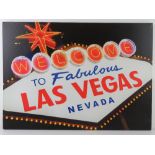 A contemporary light up canvas 'Las Vegas' 70 x 50cm, in working order at time of cataloguing.