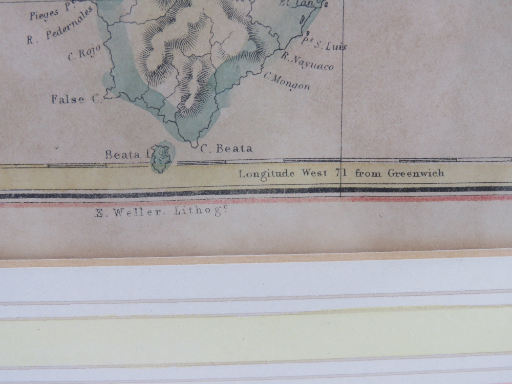 Map; Hayti and Jamaica engraved by Edward Weller, handcoloured, - Image 5 of 6