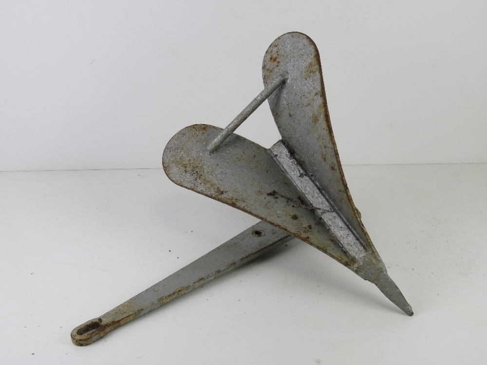 A sand anchor painted silver approx 40cm in length. - Image 2 of 2