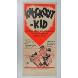 A film poster for The Knockout Kid, starring Jack Warner, Swedish issue, measuring 70 x 32.5cm.