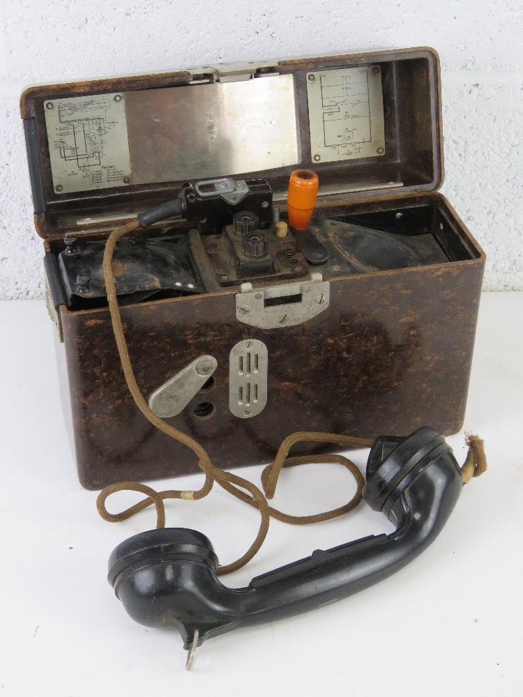 A WWII German field telephone, dated 194