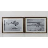 A pair of framed military aeronautical p