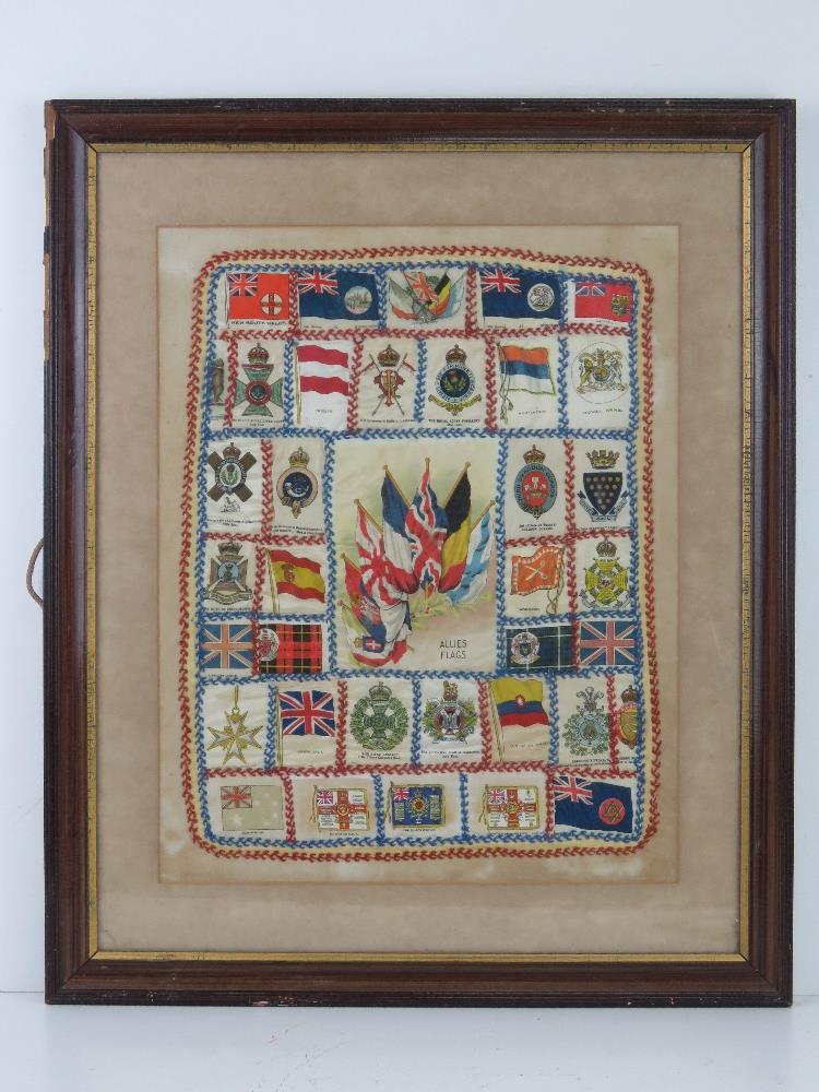 A montage of cigarette silks in military