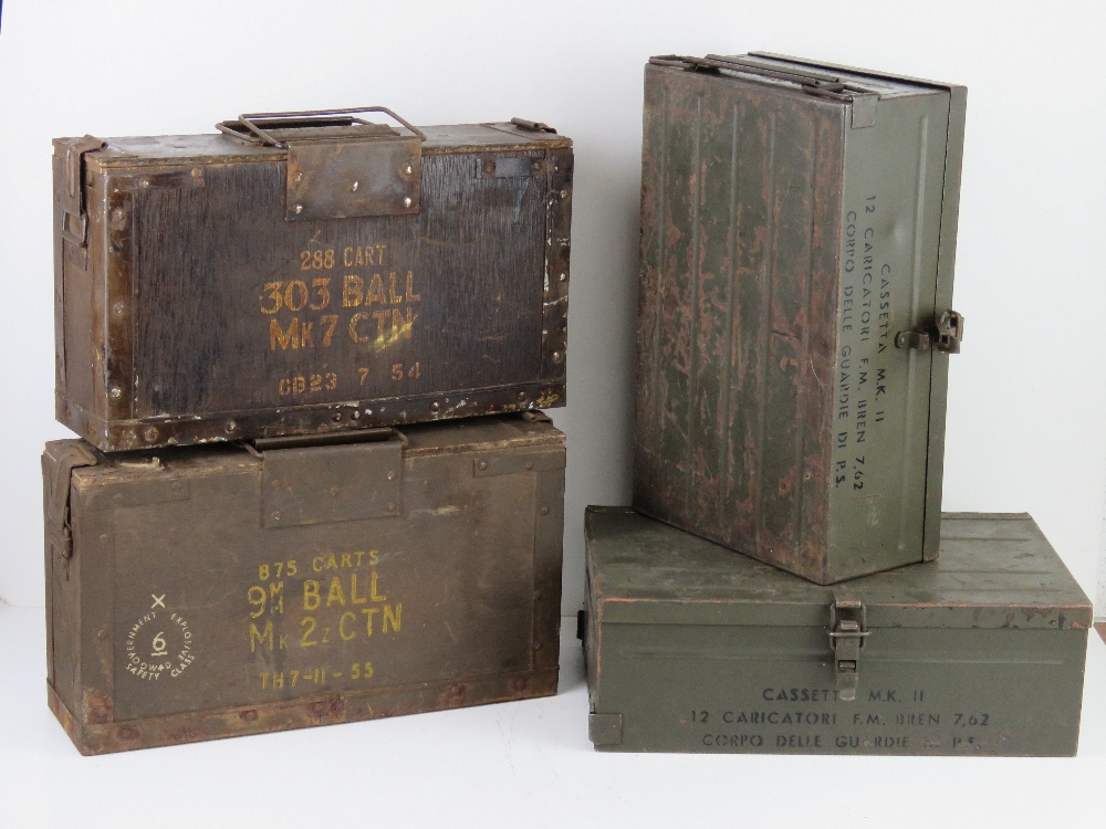 Two .303 ammo boxes together with two x