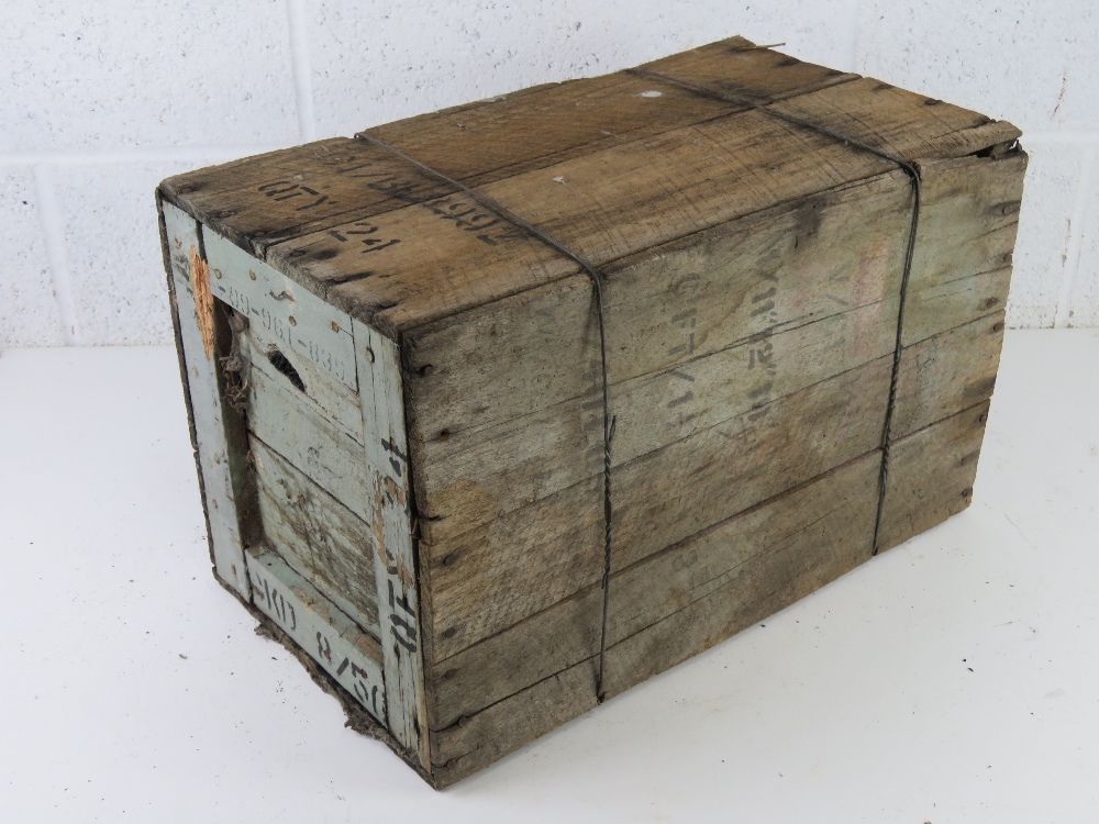 A WWII .303 Bren magazine crate with twe
