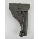 A WWII German flair pistol holster with