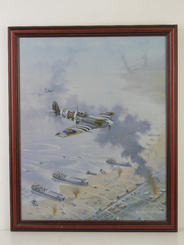 Print; Military aviation and naval theme