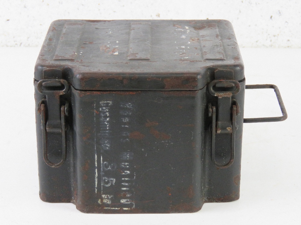 A WWII German S-mine.35 transit tin with