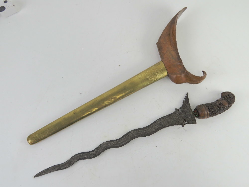 A Kris knife with scabbard having hand c - Image 2 of 4