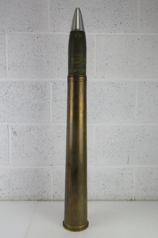 An inert 76/62 HE MOD 79 shell, fuze uns