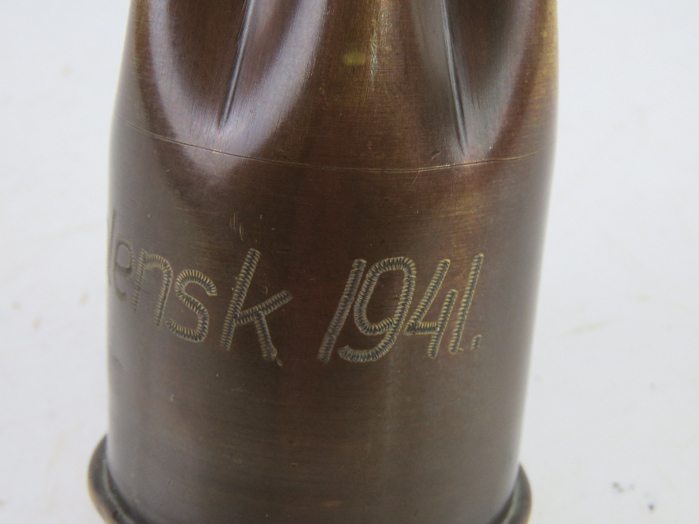 A WWII German NSKK Trench art shell case - Image 4 of 5