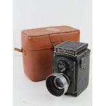 A Rolleicord by Franke & Heidecke Braunschweig in leather case having United States customs