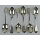 A set of six Victorian HM silver fruit spoons having slightly pointed bowls, 103.9g / 3.34ozt.