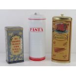 A vintage Spratt's My Faithful Friend Biscuit box together with two other tins. Three items.