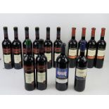 Dornfelder; a quantity of assorted red wine. Fourteen bottles.