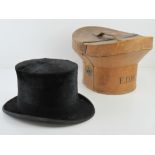 A black beaver silk top hat made by Lincoln Bennett & Co Burlington Gardens, Old Bond Street, London