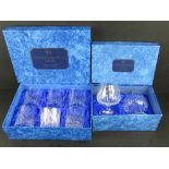 Doulton International; A boxed set of six crystal whiskey tumblers together with a boxed set of