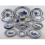 A large quantity of Royal Doulton Norfolk pattern blue and white dinner and tea wares inc two lidded