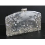 A mid century clear lucite plastic clutch handbag.