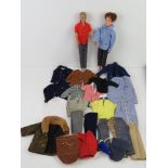 A Paul doll together with a Ken doll and a quantity of assorted clothing.