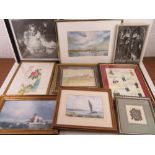 A quantity of assorted prints, watercolours and engravings.