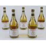 Five bottles of Rione Frascati Superiore 2004 Italian wine.