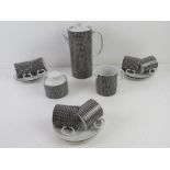 A 1960s Thomas Germany coffee set having six coffee cans and saucers, coffee pot, milk jug and