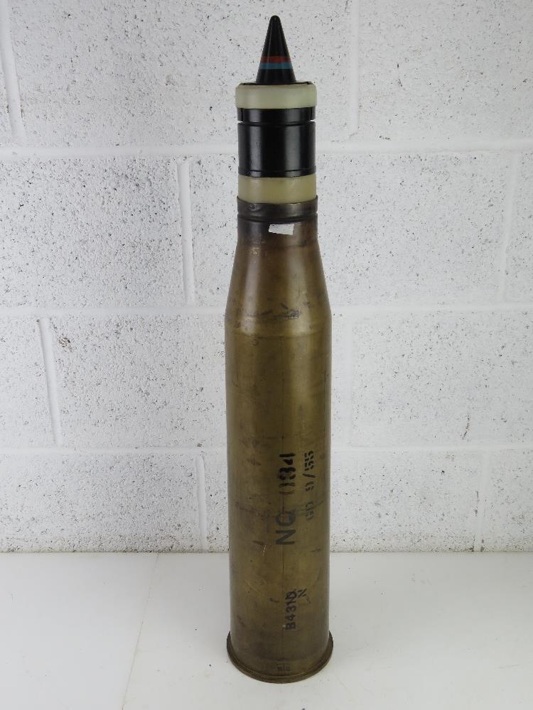 An inert 20pr HE shell with armour piercing head, dated 1955.