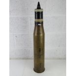 An inert 20pr HE shell with armour piercing head, dated 1955.