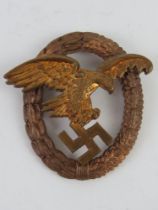 A WWII Luftwaffe Pilots Observers badge, JMME & SOHN BERLIN makers mark.