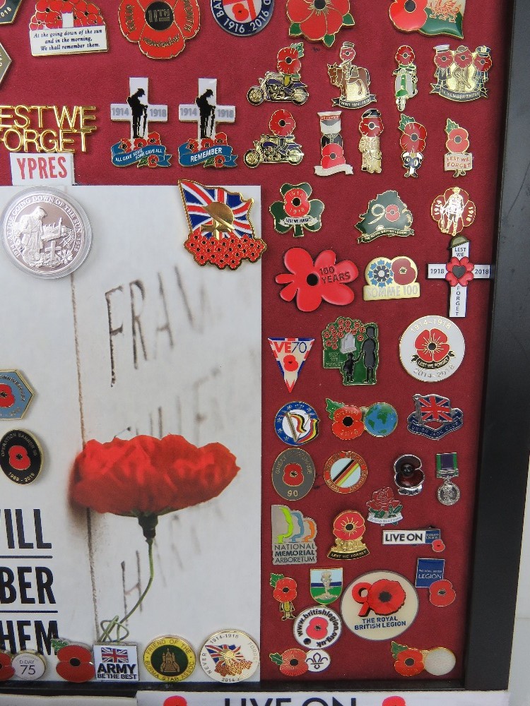 A collection of remembrance pins, approx 130 on board. Some rare pins noted. - Image 4 of 7