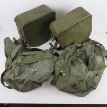 Two WWII DP28 magazine drums, together with two DP28 magazine pouches and two DP28 magazines.