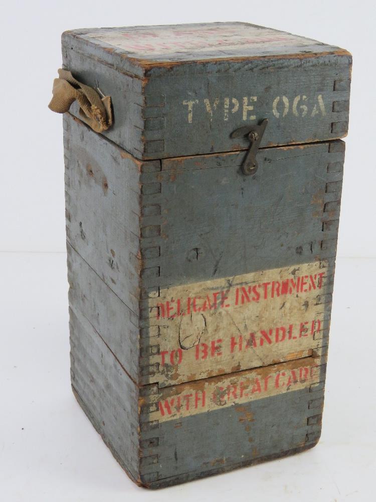 A WWII Type 06A hand bearing compass in box, the box bearing original paint and stencilling, - Image 4 of 4