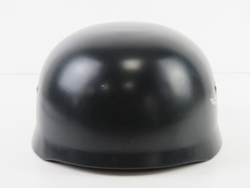 A reproduction WWII German single decal M38 Fallschirmjager helmet with liner and chin strap. - Image 2 of 3