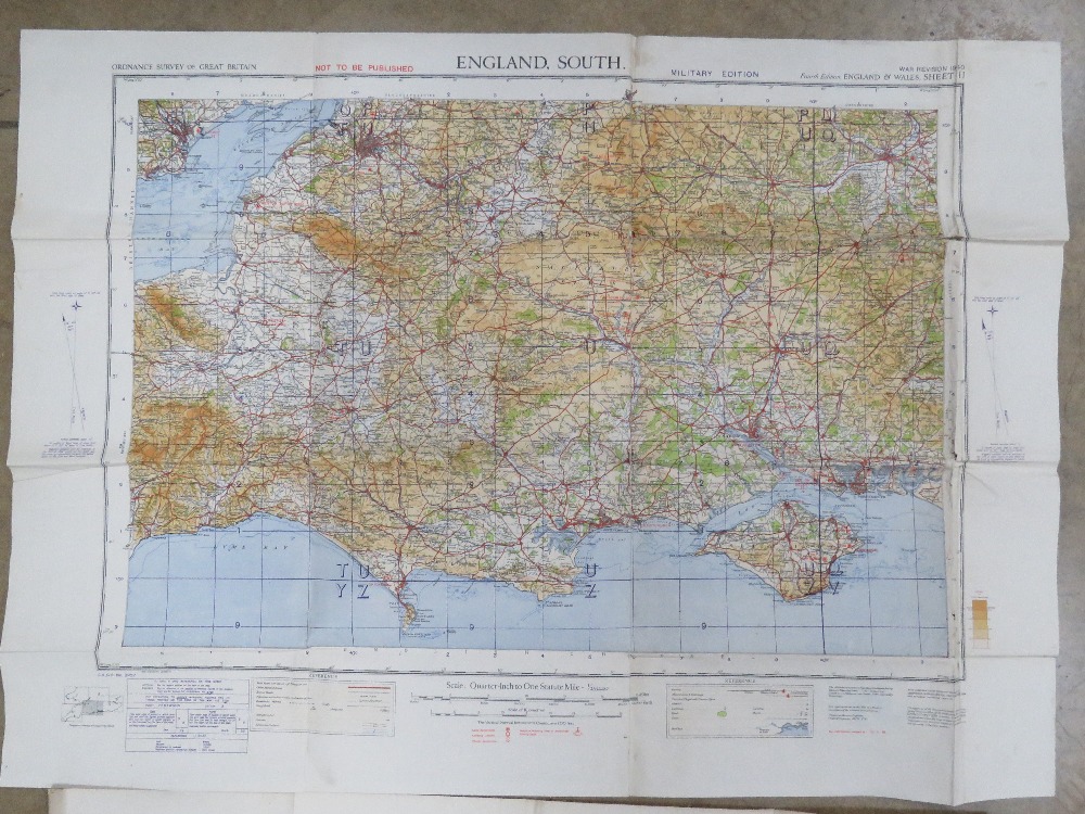 A military edition 'Not To Be Published' cloth backed map from 1945. - Image 4 of 7