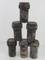 Six WWII German Fuse bakelite fuse transit cases, having dates and makers marks upon.