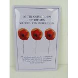 A Remembrance themed wall plaque.