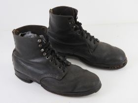 A pair of WWII German Jack boots, numbered 42 to each sole.