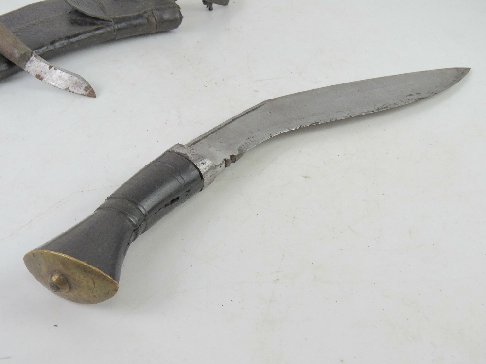 A Gurkha Kukri knife with scabbard and Karda blade. - Image 3 of 4