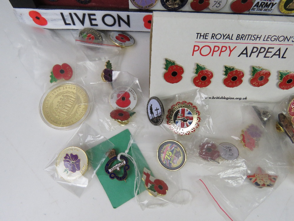 A collection of remembrance pins, approx 130 on board. Some rare pins noted. - Image 6 of 7