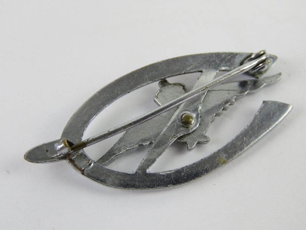 A chrome RAF 'Wings' and wishbone sweetheart brooch. - Image 2 of 2