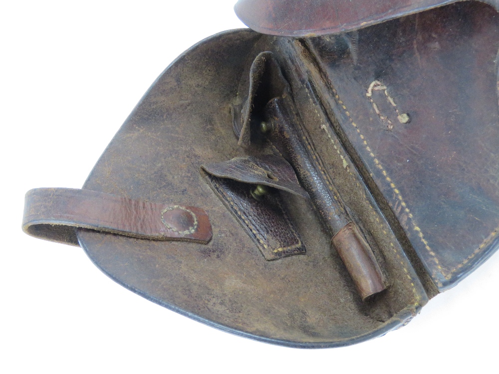 A WWI German Officer's Luger holster, adapted with an extra pouch for a cleaning tool. - Image 4 of 4