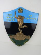 A Royal Signals Shield, the brass jimmy (4.