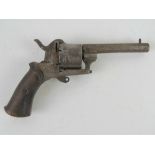 An obsolete calibre Pinfire pocket pistol.