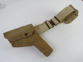 A 37 Pattern belt, holster and compass pouch, holster dated 1942,